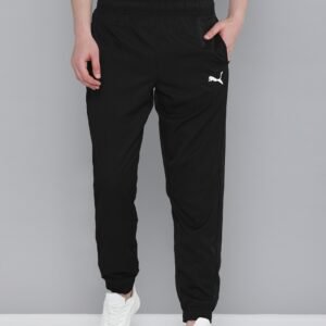 Men Black Solid Straight Fit dryCELL ACTIVE Woven Joggers