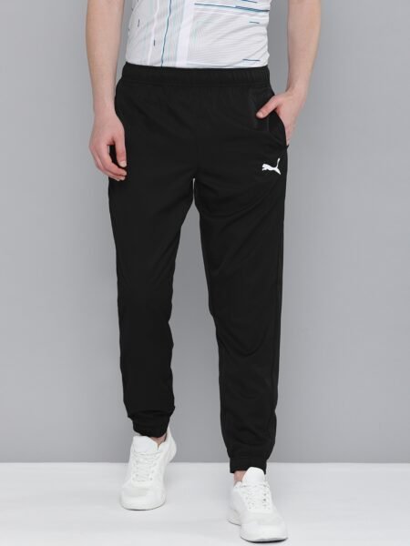 Men Black Solid Straight Fit dryCELL ACTIVE Woven Joggers