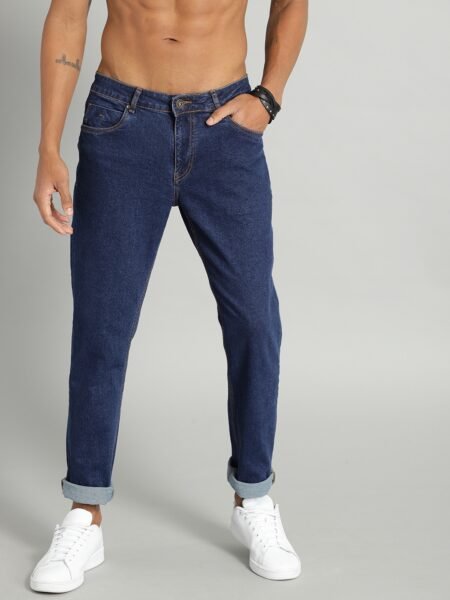 Men Blue Slim Fit Mid-Rise Clean Look Stretchable Jeans