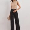 Women Black Jean Straight Fit High-Rise Stretchable Jeans